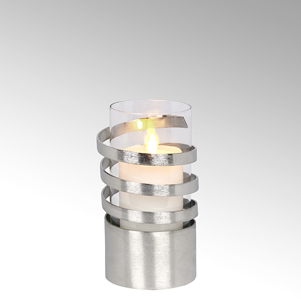 Lambert Spiral Windlicht Aluminium klein